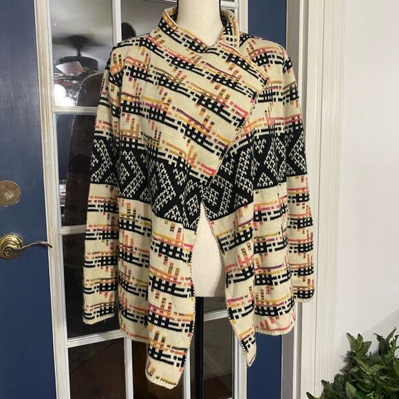 Baciano Open front cardigan Size X-Large Tribal print - Picture 4 of 7
